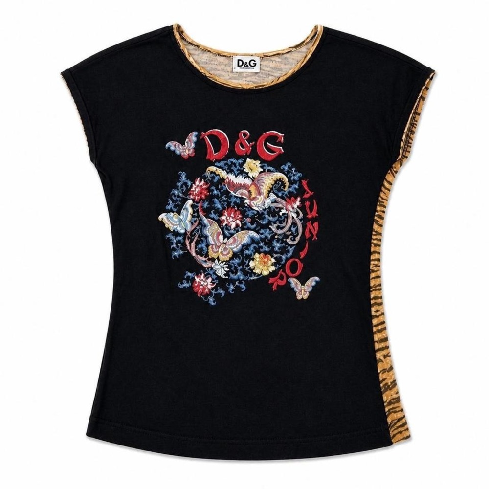 Dolce Gabbana Vintage Baby Tee Leopard Print
